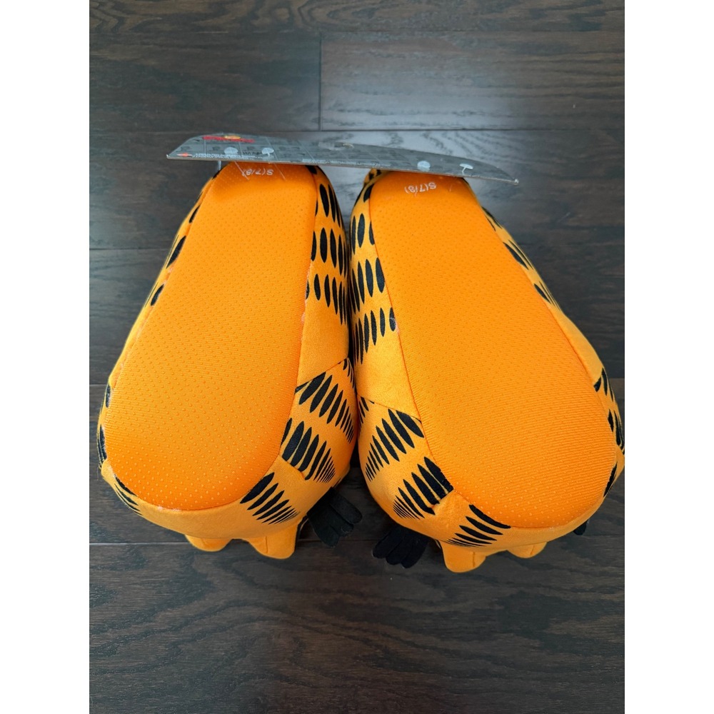 Garfield Plush Character Slippers Orange 3D Head House Shoes Mens Small 7/8 NEW - Picture 7 of 10